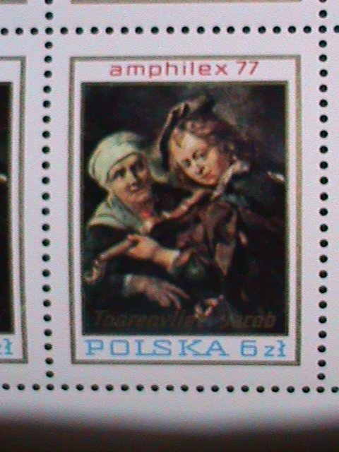 POLAND-1977 -AMPHILEX'77 STAMP SHOW-AMSTERDAM, FAMOUS PAINTING MNH S/S VF