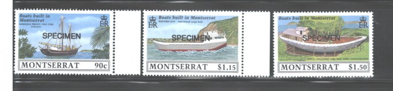 MONTSERRAT 1989 SHIPS BUILT IN MONTSERRAT #717-720 SPECIMEN MNH