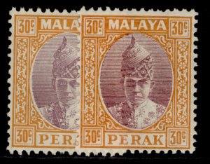 MALAYSIA - Perak GVI SG116 + 116a, 30c SHADE + PAPER VARIETIES NH MINT. Cat £29.