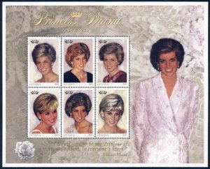 Guyana 1997 Sc 3234 Diana Princess of Wales SS/6 Stamp**