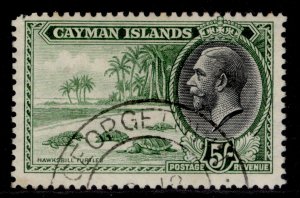 CAYMAN ISLANDS GV SG106, 5s green & black, USED. Cat £70.