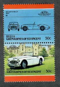 St. Vincent Grenadines - Bequia #102 Cars MNH attached pair