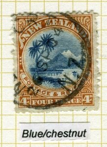 NEW ZEALAND; 1902-09 Wmk. series Perf. 14 fine used Shade of 4d.