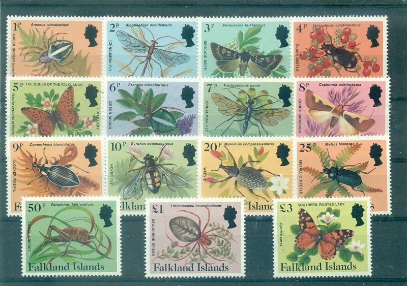 Falkland Is. - Sc# 387-401. 1984 Insects. MNH $17.10.