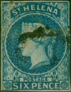 St Helena 1856 6d Blue SG1 Good Used (5)