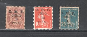 Cilicia  #117, 121-2    F/VF, Unused, OG, Hinged, CV $4.65 .... 1380042