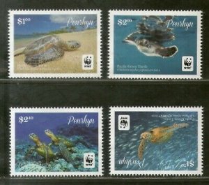 Penhryn 2014 WWF Green Turtle Marine Life Animal Sc 540-43 MNH # 13048