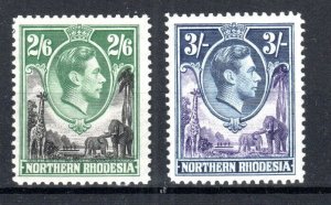 1938-52 Du Nord Rhodesia 2s 6d and 3s Sg 41-42MH-