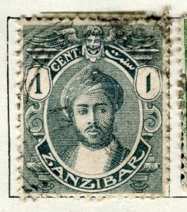 ZANZIBAR; 1913 early Sultan issue fine used 1c. value