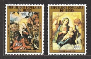 BENIN 1982 Art Paintings, Virgin & Child by Correggio (2v Cpt) MNH CV$10