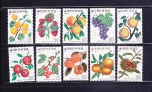 Korea 893-902 Set MNH Fruit