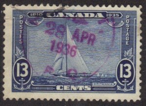 Canada #216 used 13c sailboat (a163)