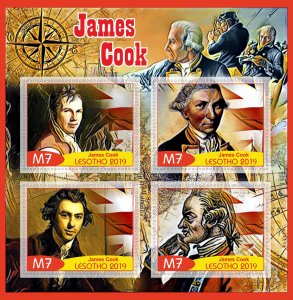 Stamps. Ships,  James Cook 2019 year 1+1 sheets perforated