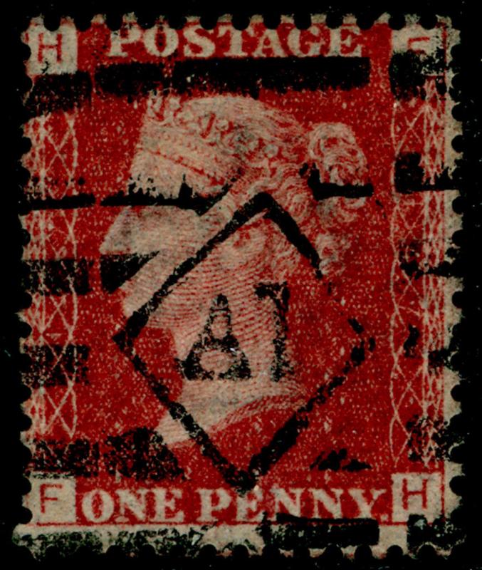 SG43, 1d rose-red plate 147, FINE USED. 'AI' POSTMARK. FH