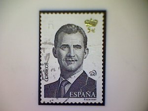 Spain (España), Scott #4024, used (o), 2015, King Felipe VI, €5, black and gold