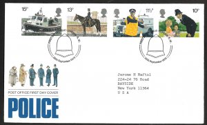 Great Britain Sc#851-854 150th ANNIV. OF THE METROPOLITAN POLICE (1979) FDC