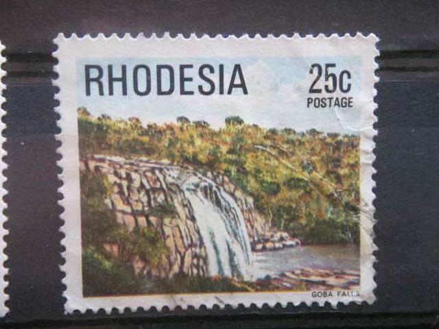 RHODESIA, 1978, used 25c, Scott 404, Definitive, Goba Falls