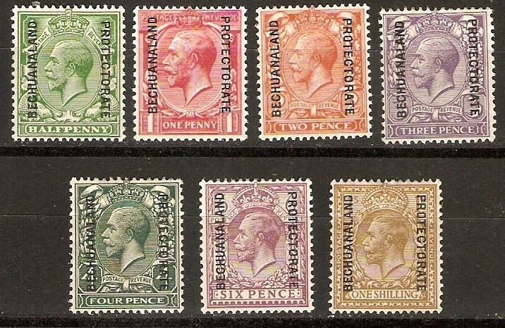 Bechuanaland Prot 1925-7 Scott 96-104 British Stamps overprinted as shown MLH