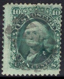 US Stamp #89 10c Washington E GRILL USED SCV $325.