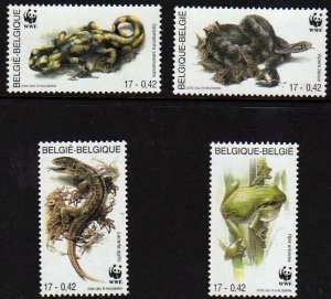 Belgium 2000 -  WWF various amphibians - MNH set     #  1798-1801