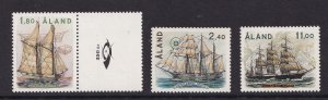 Aland islands   #31-33   MNH  1988  sailing ships