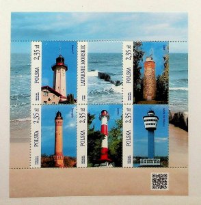 POLAND Sc 4176 NH MINISHEET OF 2015 - LIGHTHOUSES