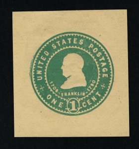 GENUINE SCOTT #W384 MINT 1903 GREEN ON MANILA HARTFORD LARGE WRAPPER CUT SQUARE