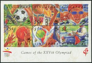Singapore 626a sheet, MNH. Michel Bl.28. Olympics Barcelona-1992.