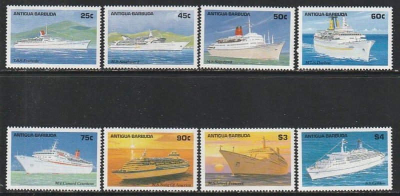 1989 Antigua - Sc 1187-94 - MNH VF - 8 single - Ships