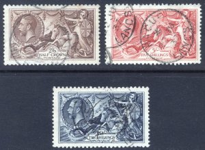 GB 1934 2s6d-10s ReEngraved Seahorse SG 450-452 Scott 222-224 VFU Cat£190($249)