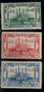 TURKEY Scott J59-J61 MH* surcharged 1913 postage due short set 3/4
