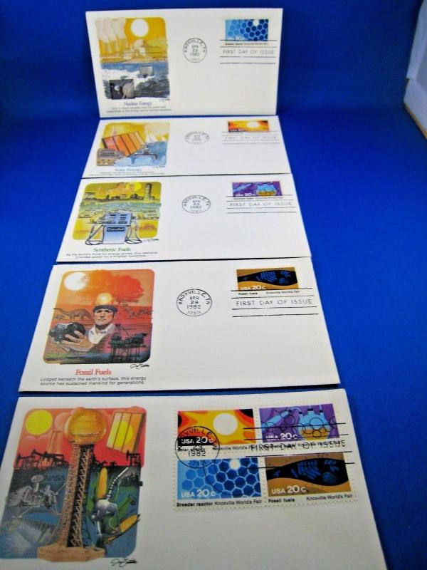 U.S. FIRST DAY COVER SETS - SET of 5 - 1982 KNOXVILLE WORLD'S FAIR   (FDC-27x)