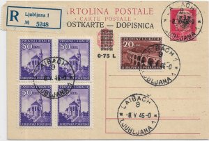 1945 Laibach, Ljubljana Registered (Hand back, Philatelic cover) (65161)