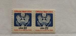United States, O136, 22c Official Pair, **MNH**