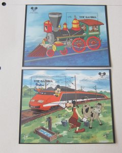 Gambia 1987 Sc 717-8 Disney Train set MNH