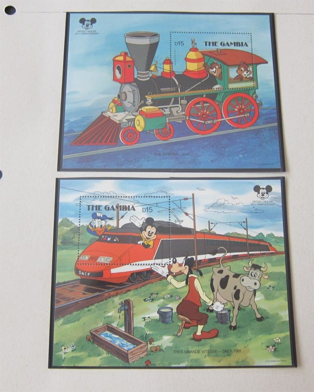 Gambia 1987 Sc 717-8 Disney Train set MNH