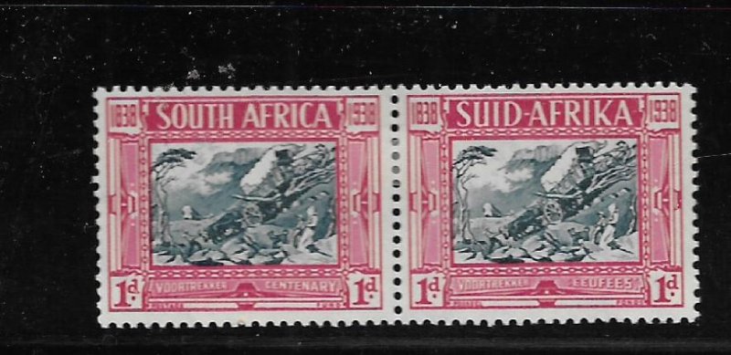 SOUTH AFRICA, B6, MINT HINGED,PAIRS, WAGON TRAIL