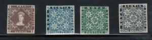 Nova Scotia #1P - #7P Very Fine Mint Set Of Reprint Proofs On Thin Hard White