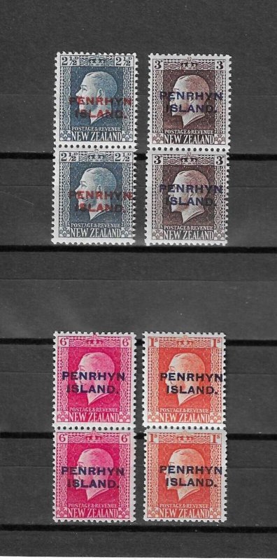 COOK ISLANDS/PENRHYN 1917/20 USED Cat 24b/27b MNH Cat £270