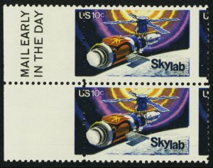 1529, Misperf Shift Freak Error Skylab Pair Mint NH 10¢ * Stuart Katz