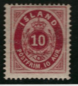 Iceland Rare 1876 SC #11 Mint OG Fine with crease Cat $270