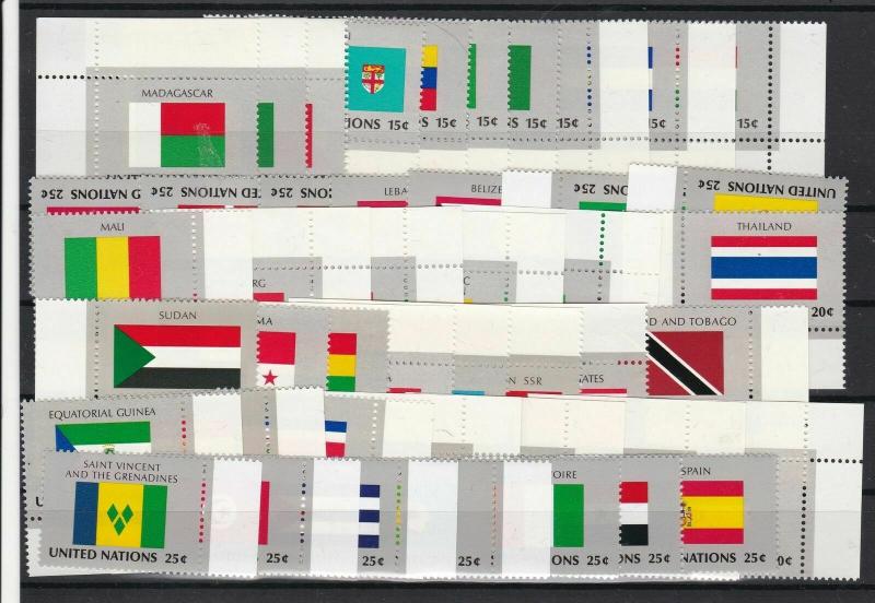 United Nations Flags Mint Never Hinged Stamps  ref R 18278