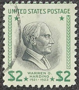US Scott # 833; used $2 W G Harding from 1938; VF/XF centering; off paper