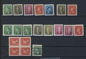 Canada 20x George VI Stamps 9x Coils 1x Precancel Block of 4