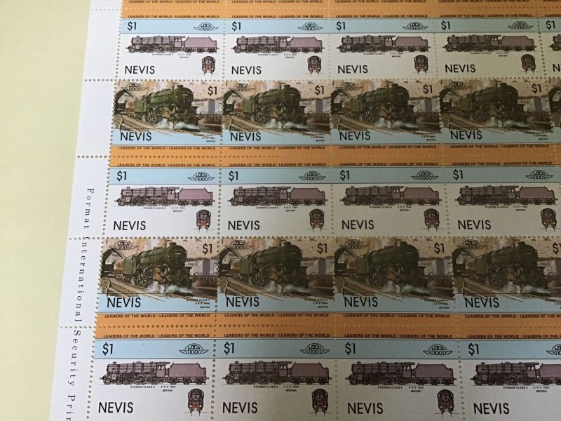 Nevis Stanier Class 5  Locomotive Railway Train MNH full  stamps sheet 49593