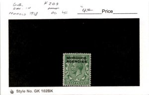 Great Britain, Postage Stamp, #209 Mint LH, 1918 Offices Morocco (AB)