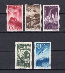 ROMANIA 1947 ENGINEER CONGRESS  SCOTT B370-B373 + CB12 PERFECT MINT NEVER HINGED