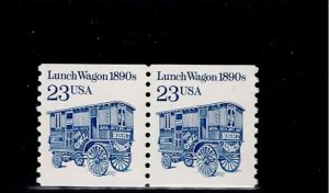 US Scott #2464, Pair 1990 Lunch Wagon 23c VF MNH