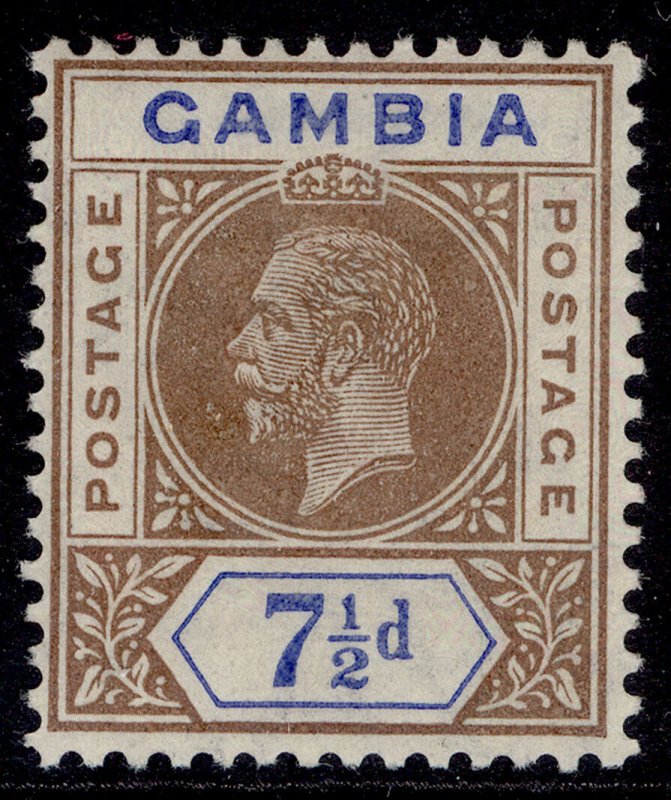 GAMBIA GV SG95, 7½d brown & blue, LH MINT.