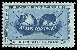 PCBstamps   US #1070 3c Atoms for Peace, MNH, (39)